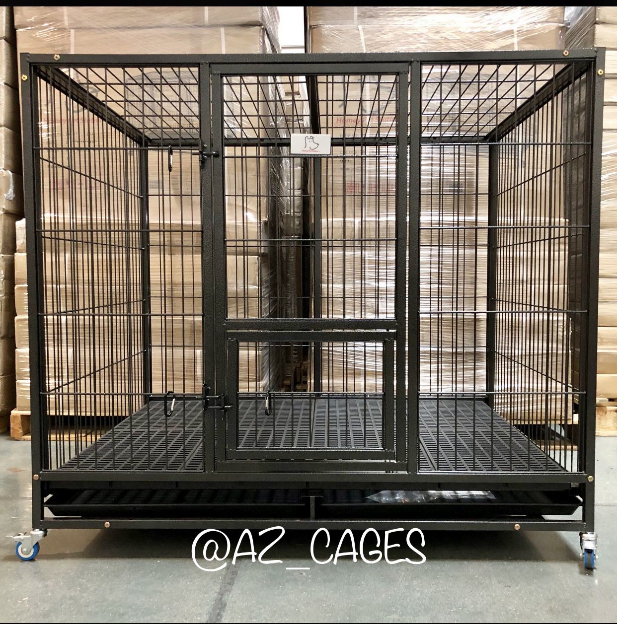 Brand New 50” XXL Super Duty Dog Pet Kennel Crate Cage 🐕‍🦺🐩🐶 please see dimensions in second picture 🇺🇸 