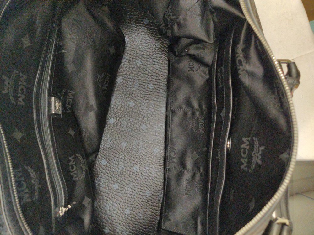 Mxm Black Leather Monogram Duffle Bag 158 3177