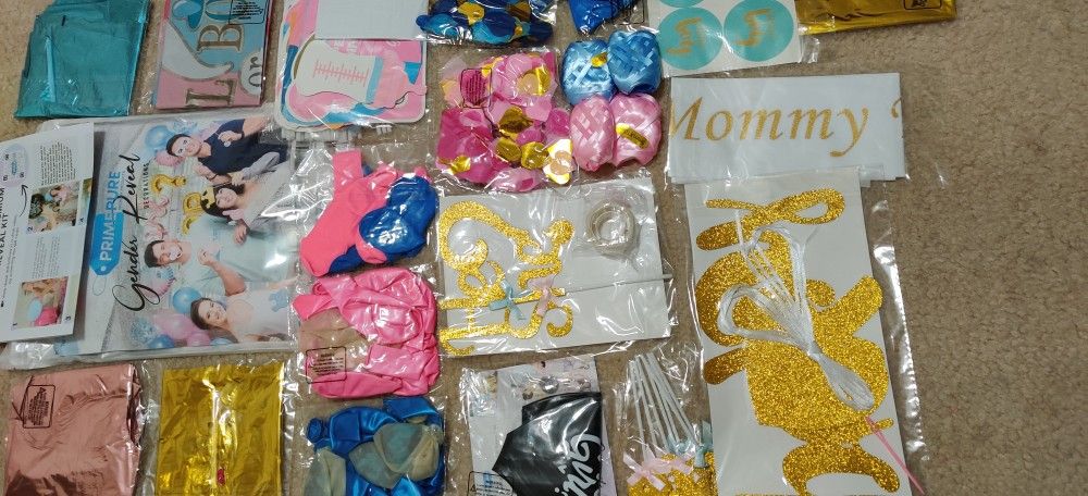 Baby Gender Reveal Party Supplies and Decorations (111 Piece Premium Kit) Pink and Blue Balloons, 36 inch Gender Reveal Balloon, Boy or Girl Banner