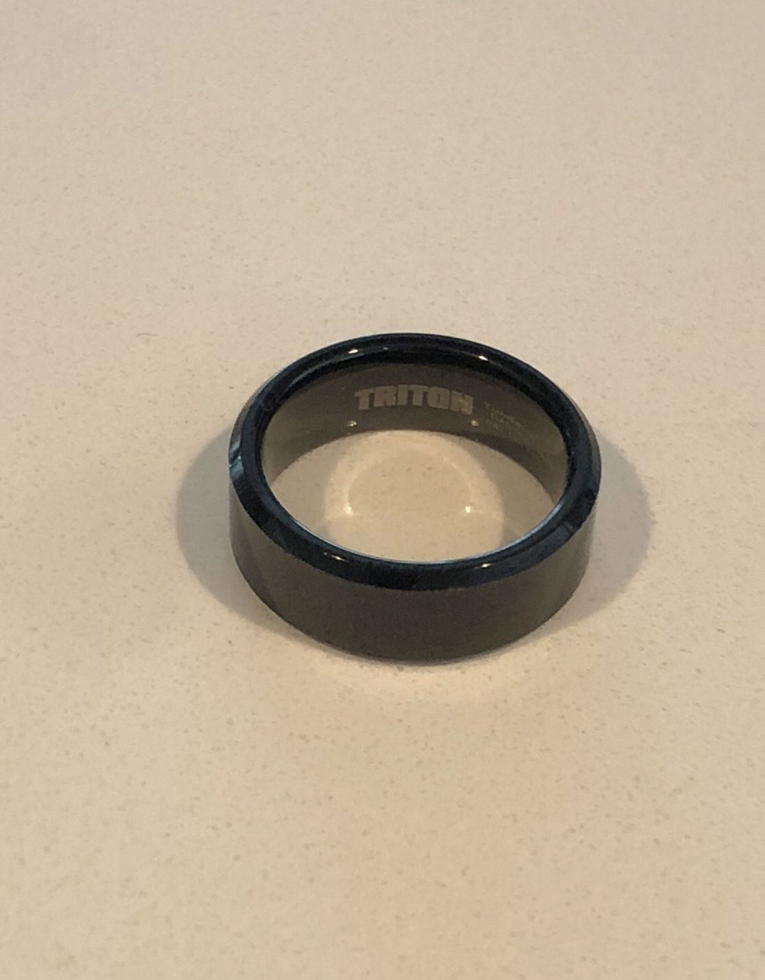 Triton Ring Black Onyx Carbide /Wedding Band Size 9