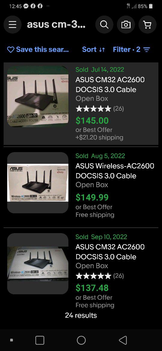 ASUS AC2600 DOCSIS 3.0 Wireless Cable Modem / Router -  Xfinity / Comcast / Spectrum / Etc! (NEW OPEN BOX!) CM-32 MSRP $249
