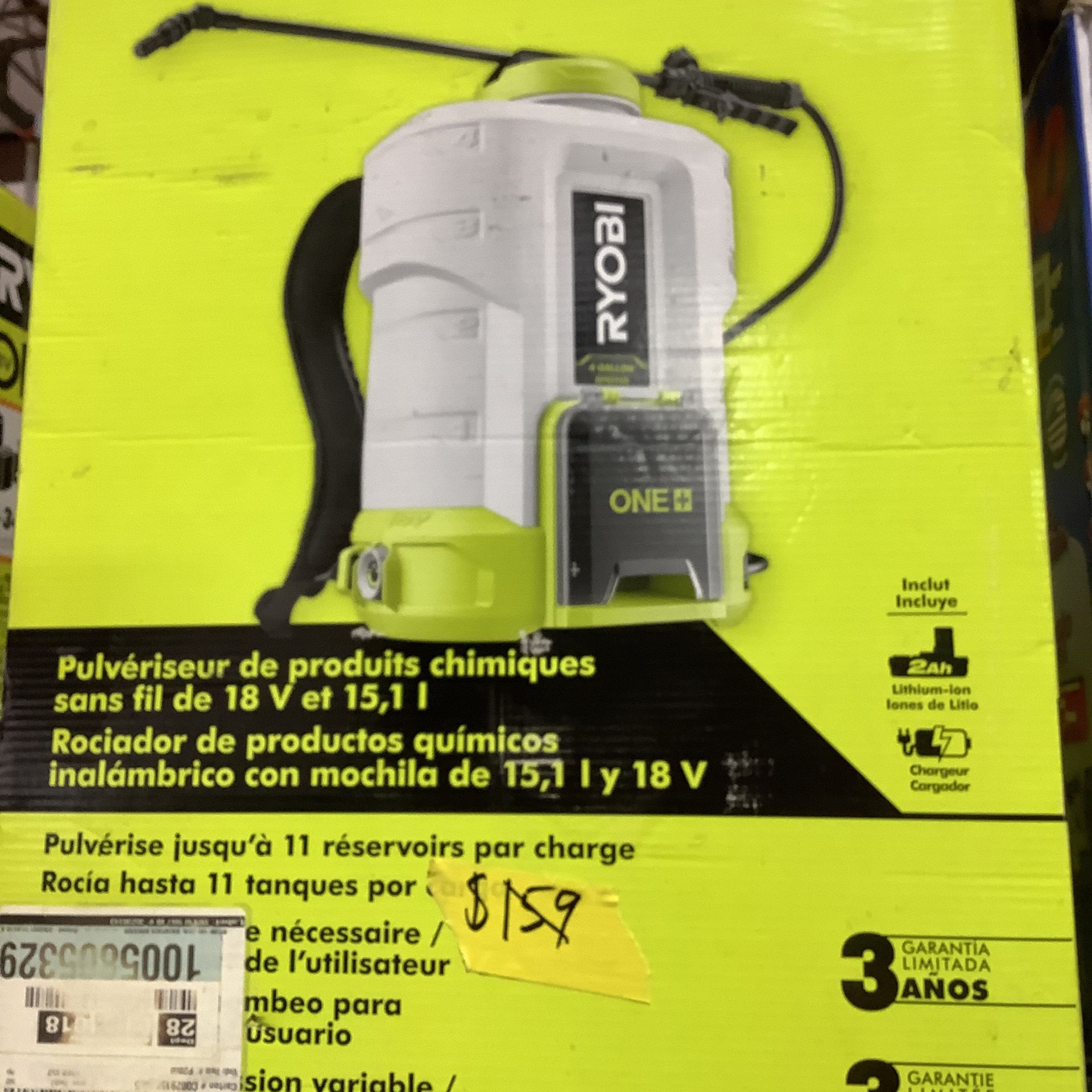 RYOBI ONE+ 18V Cordless Battery 4 Gal. Backpack Chemical Sprayer with 2.0 Ah Battery and Charger