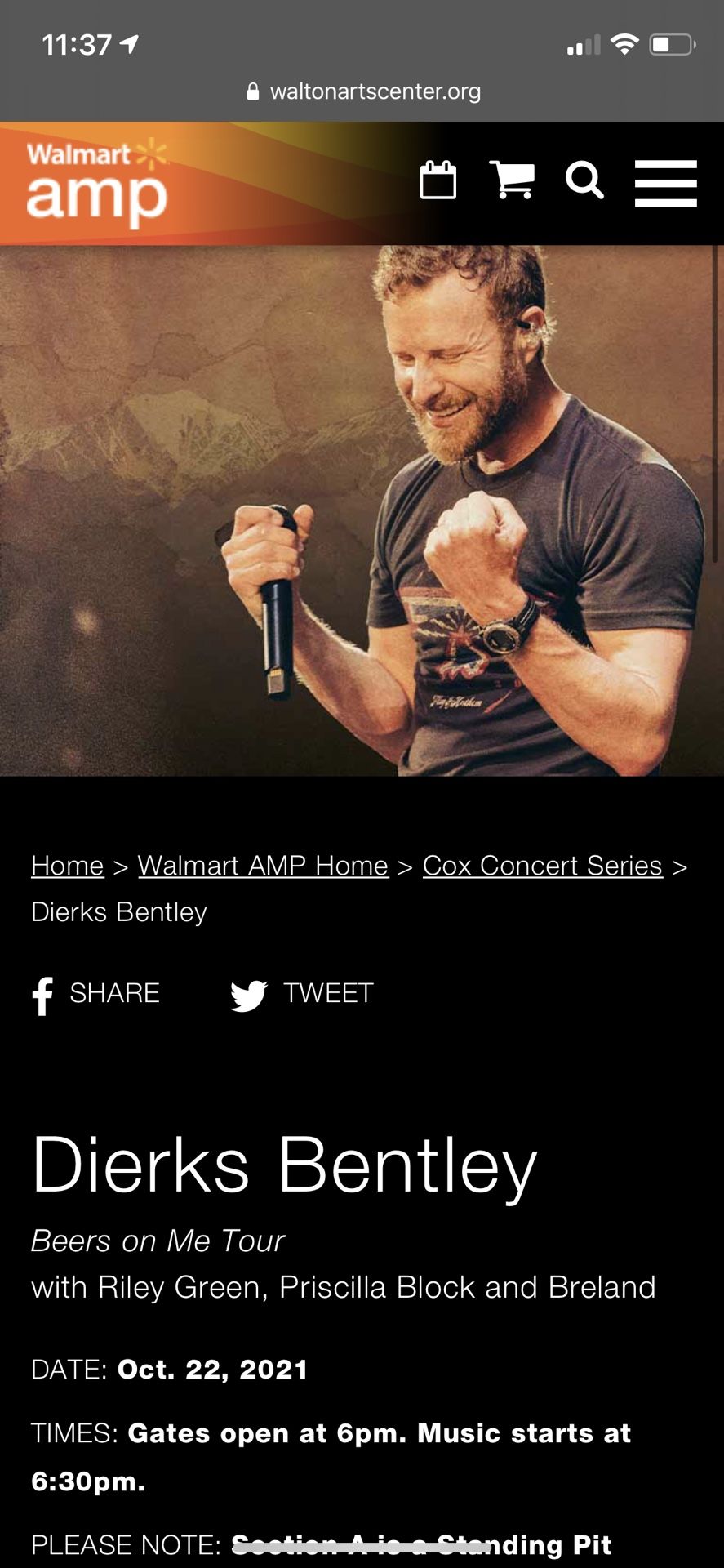Dierks Bentley Concert At The AMP