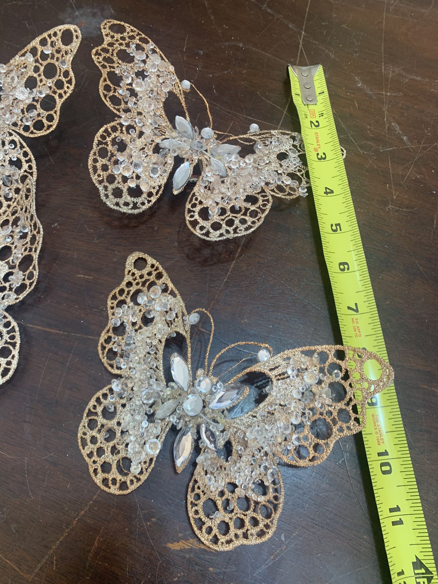 Glitter clip butterflies x 4 decor art craft