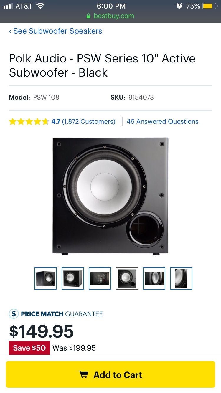 Polk audio sub still in box