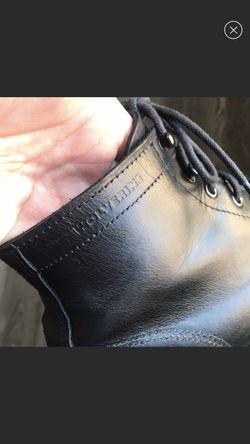 Wolverine Kilometer Black Leather Boots 8 1/2 Thumbnail