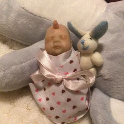 3 Inch Baby Unicorn Half Silicone Half Cloth Doll Thumbnail