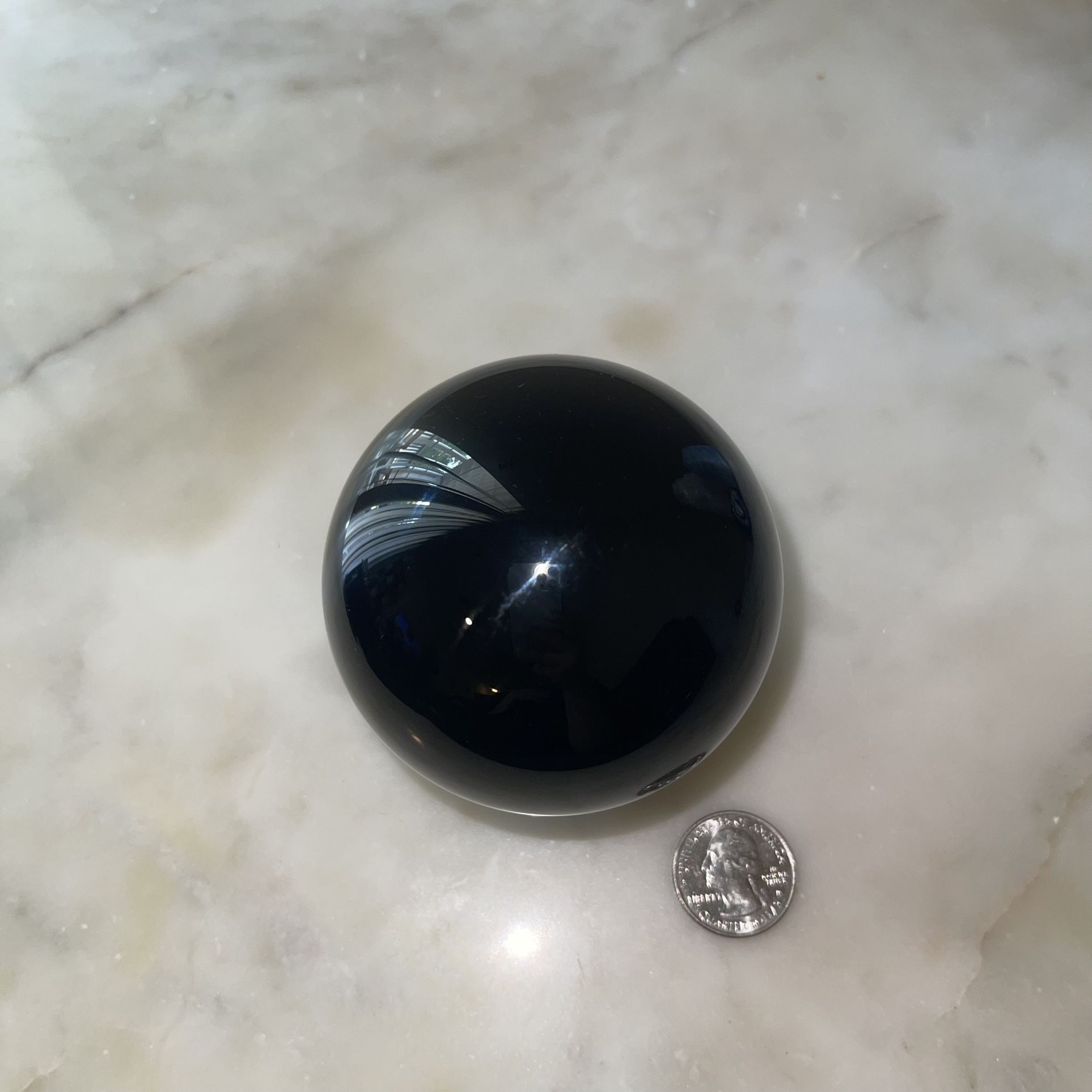 Large Black Obsidian Sphere