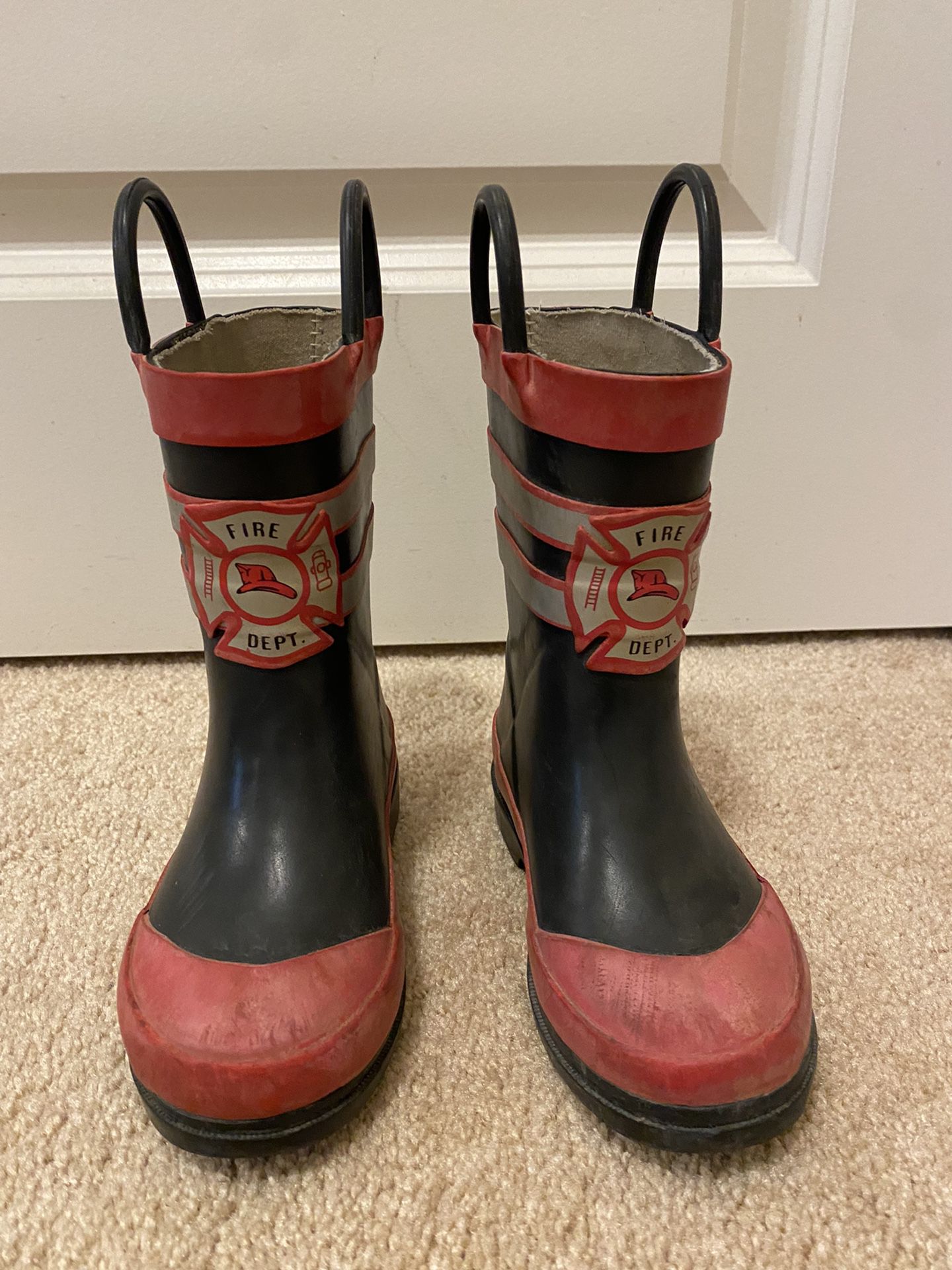 Kids Fireman Rain Boots Size 7/8