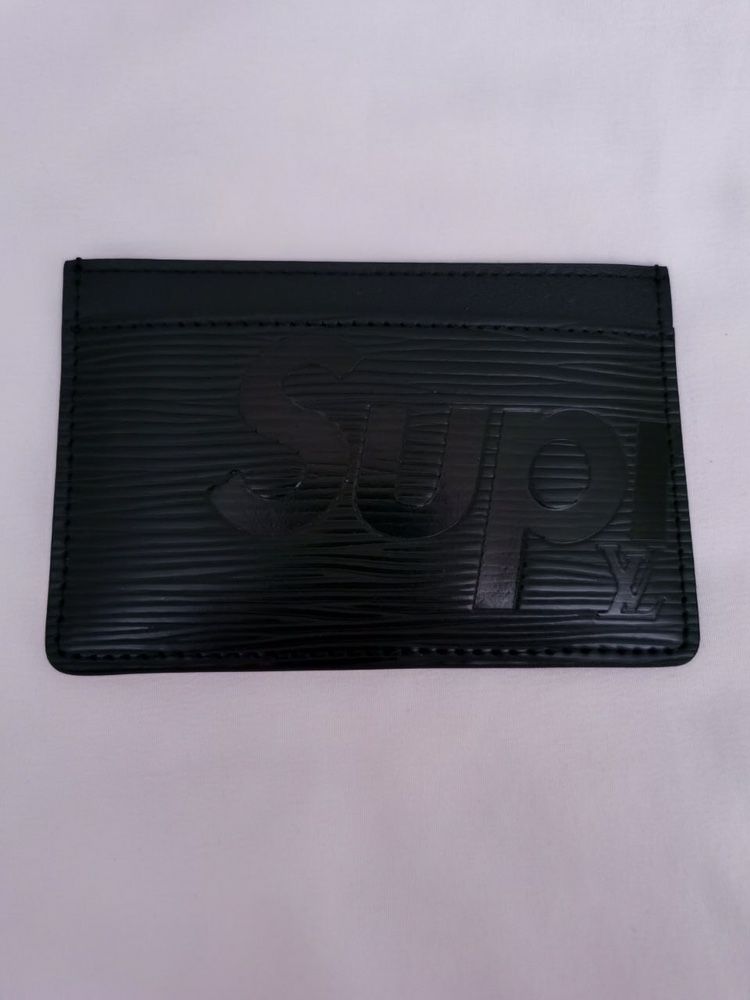 LV Louis Vuitton x Supreme Porte Carte Simple Epi Black Card Wallet