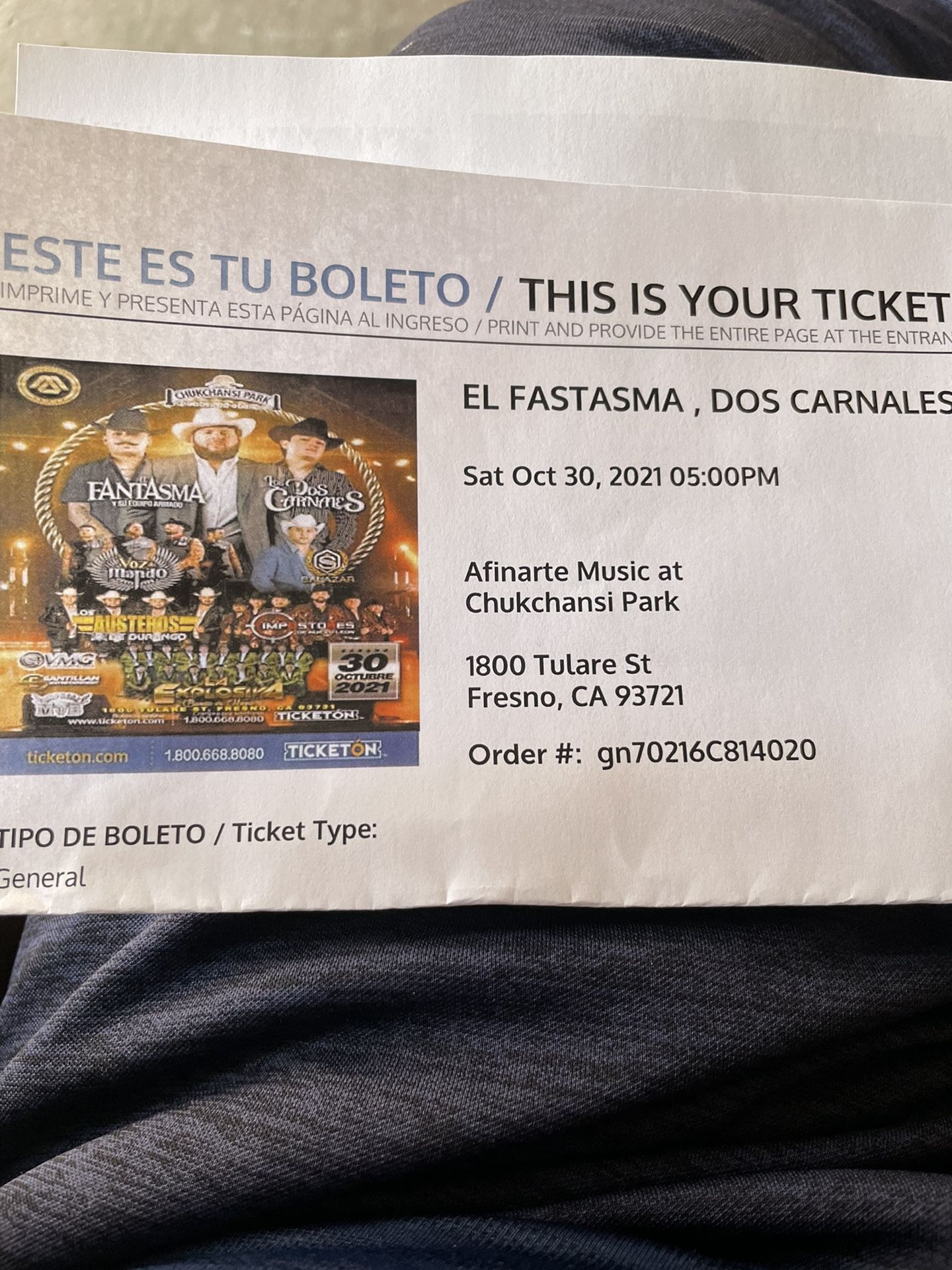 Fantasma Tickets/Boletos