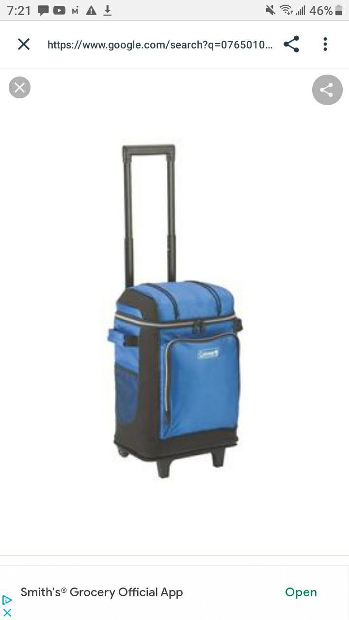New Coleman XL Cooler on Wheels with a Handle 