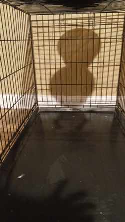Large Dog Cage w Bowls Thumbnail