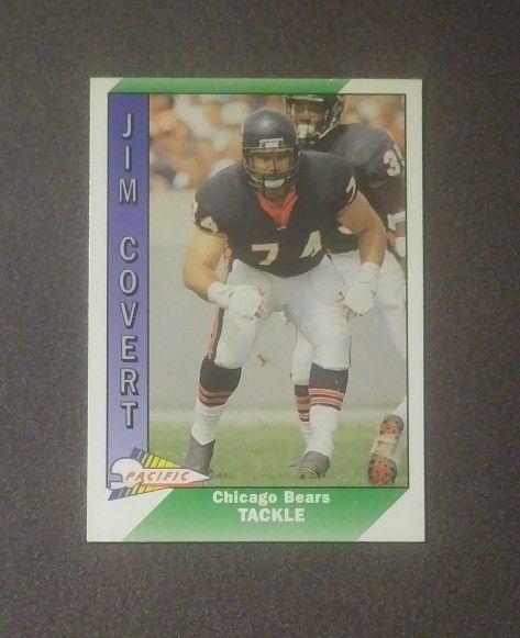 Pacific 1991 Jim Covert Chicago Bears #45 Tackle Football Card Vintage Collectible Sports NFL