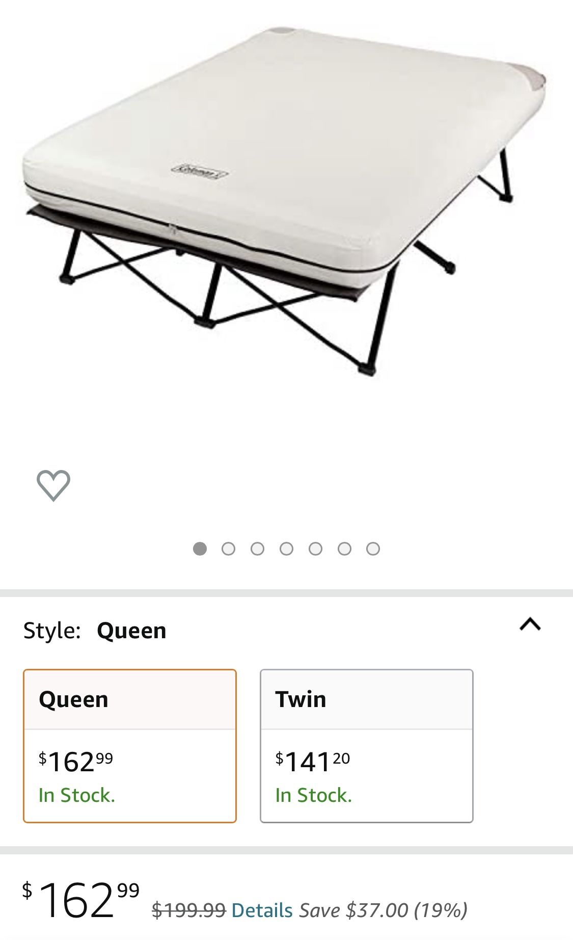 Coleman Camping Cot, Air Mattress, and Pump Combo
