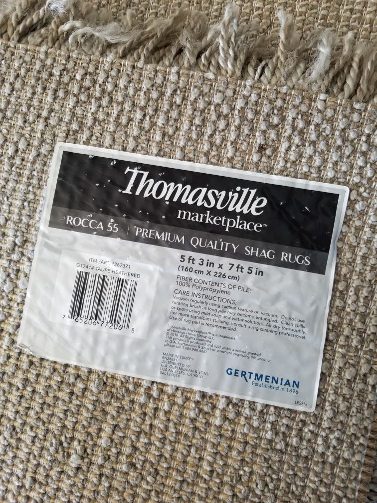 THOMASVILLE MARKETPLACE SAVOY SHAG RUGS 8X10 TAN AREA RUG for Sale in