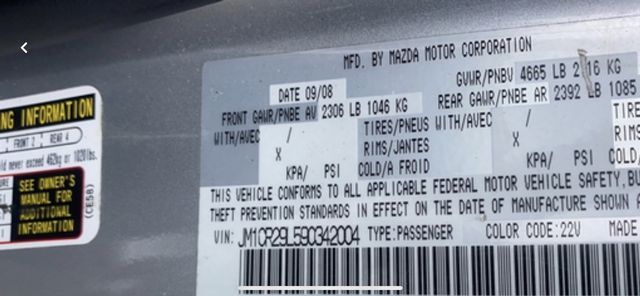 2009 MAZDA MAZDA5