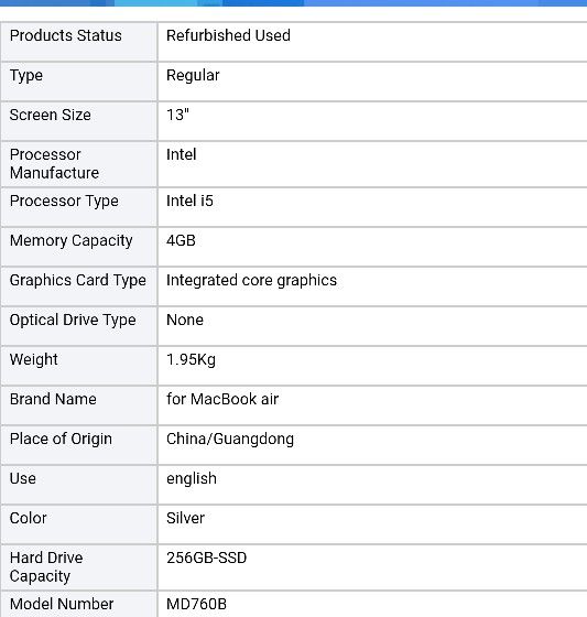 Refurbished Apple Laptop