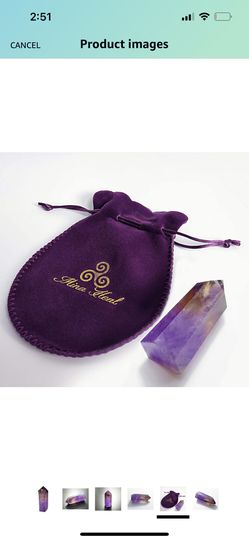 Amethyst Healing Crystal Wand Pointed & Faceted Prism Bar for Reiki Chakra Meditation Therapy Deco, Small gemstomes are Gifts (Colors May Vary Due Nat Thumbnail