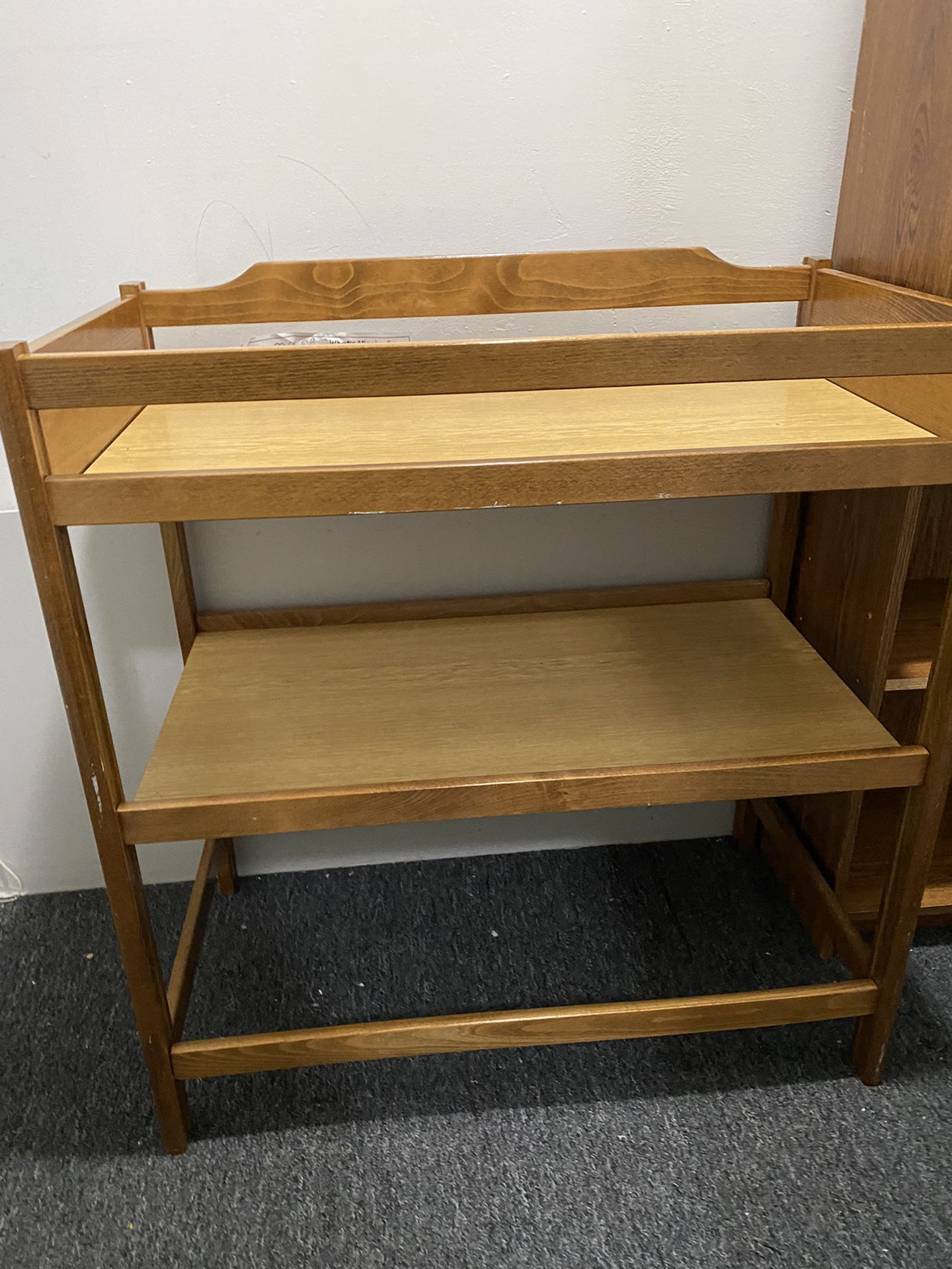 Bookcase And Baby Changing Table