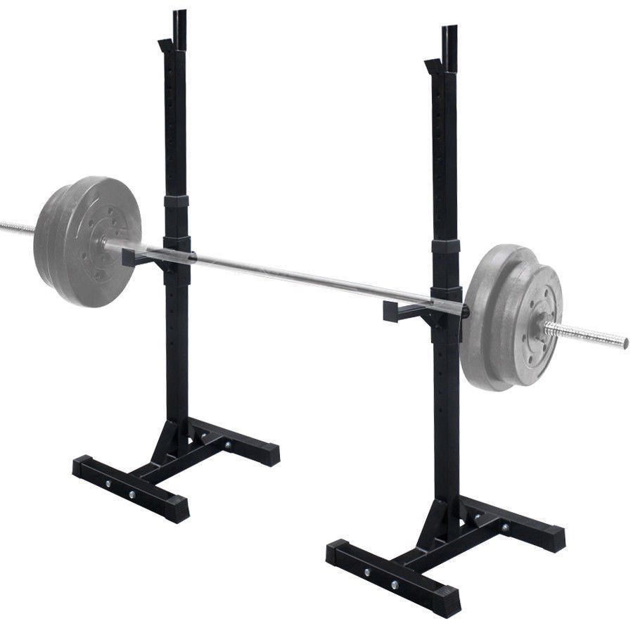Adjustable Barbell Rack Stand Squat Bench Press Home GYM Weight Liftting Fitness Exercise