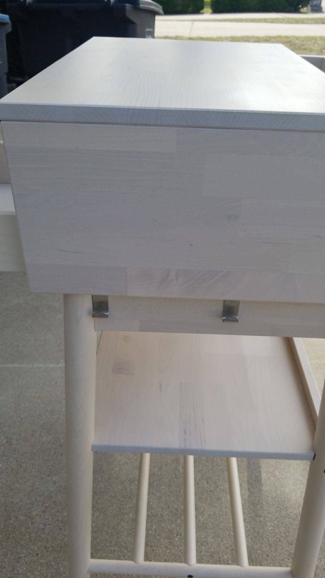 Wood Bar Height Mail Organizer or Minimalist Desk. Ikea Knotten Desk