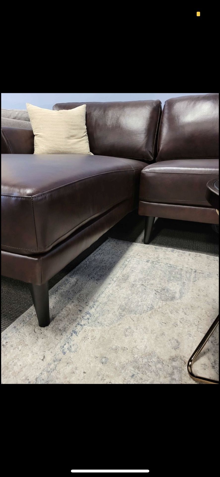 Top grain leather L shaped sectional- modern style- amazing quality- 4 color options- in stock