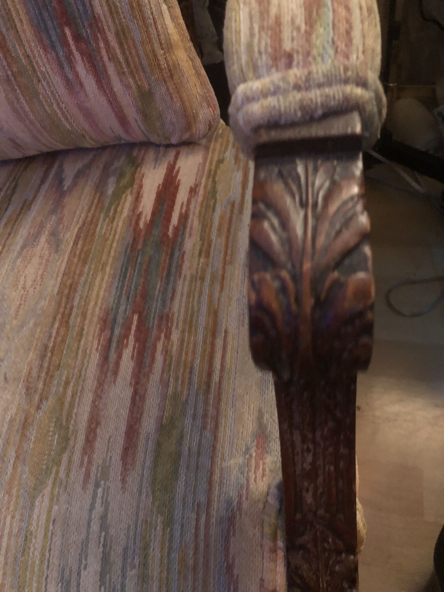 Antique Victorian chair with real wood accent