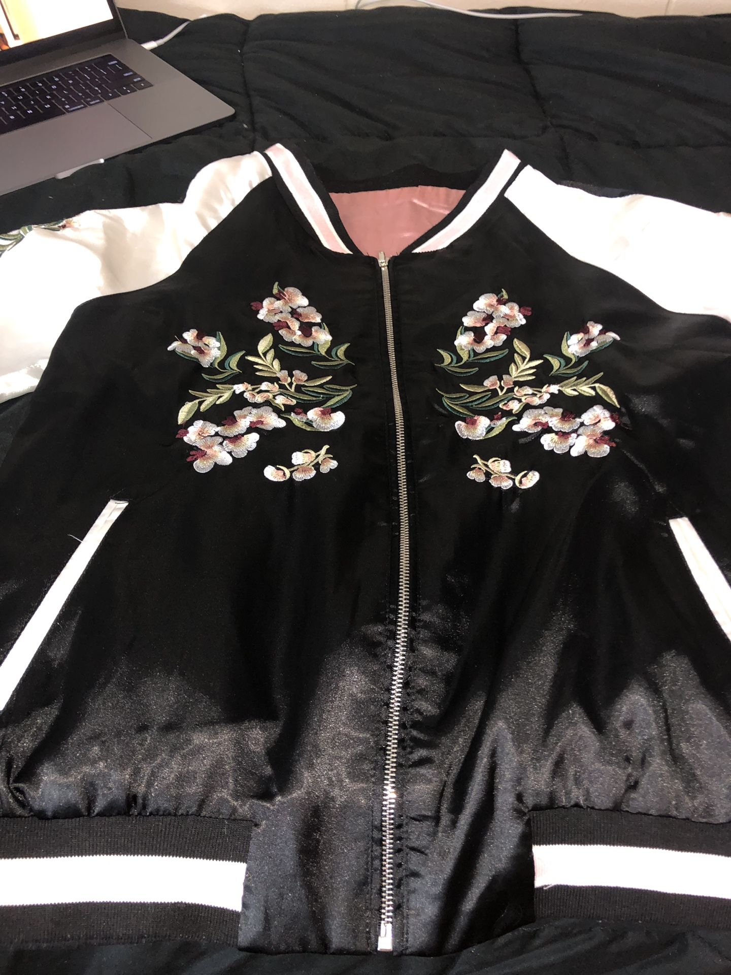 Embroidered Bomber Jacket REVERSIBLE