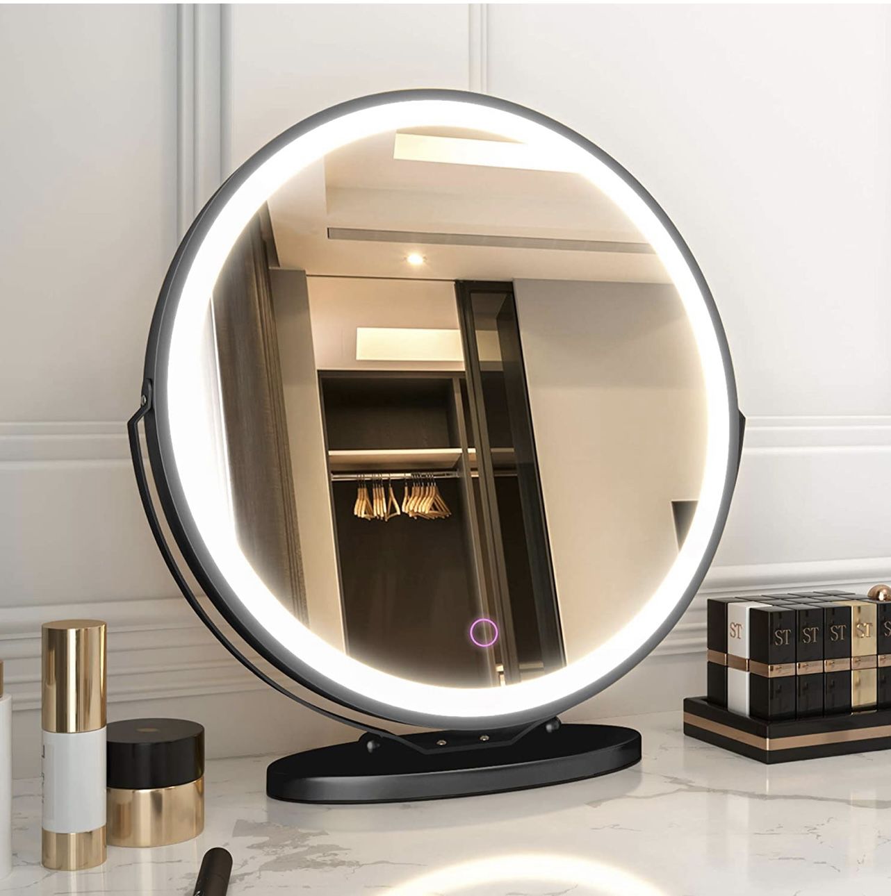 New 20" Vanity Makeup Mirror with Lights, 3 Color Lighting Dimmable LED Mirror