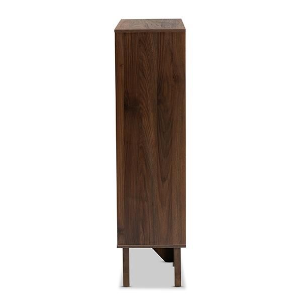 Senja Modern and Contemporary Two-Tone White and Walnut Brown Finished Wood 9-Shelf Bookcase