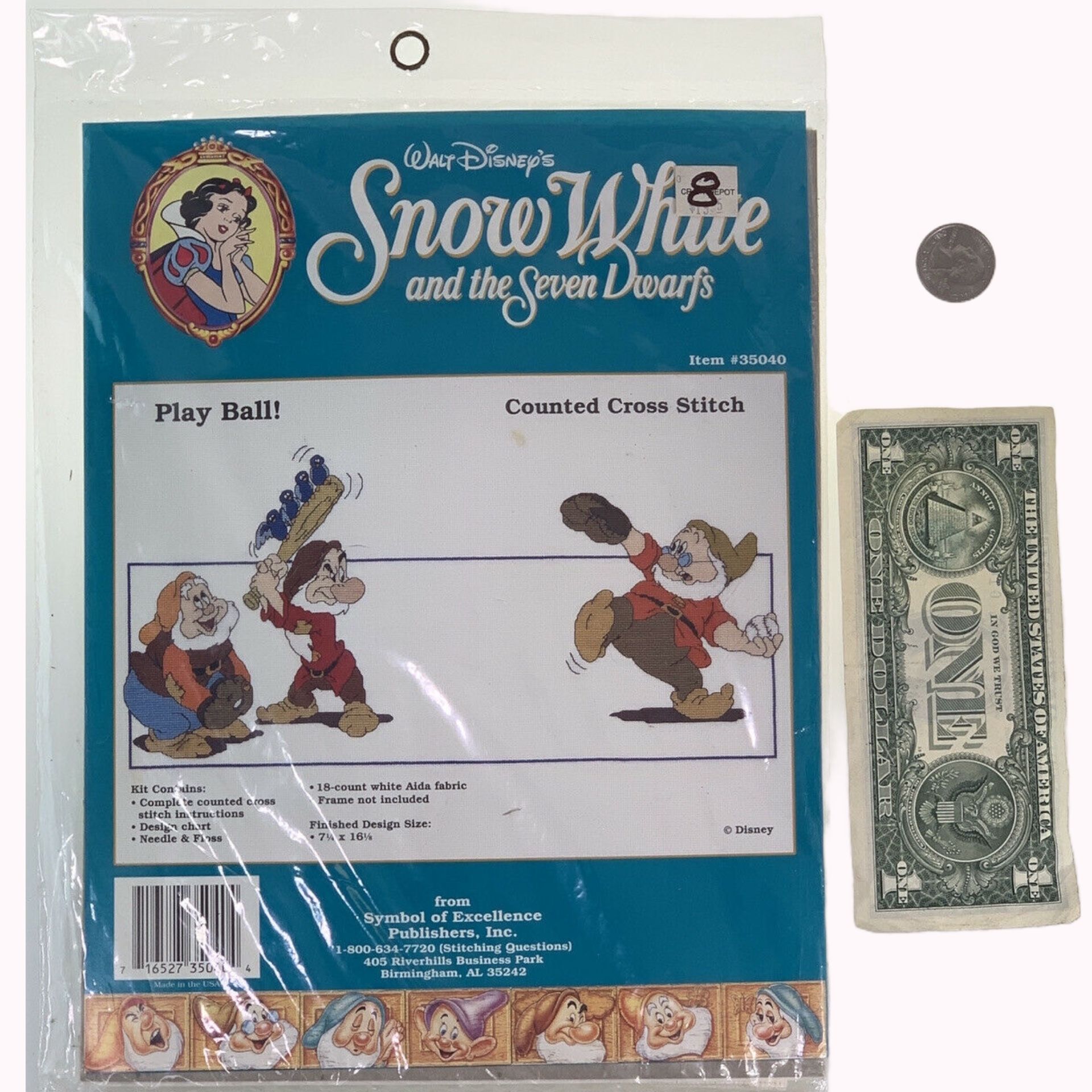 VINTAGE Disney Snow White Play Ball DIY Stitch Kit