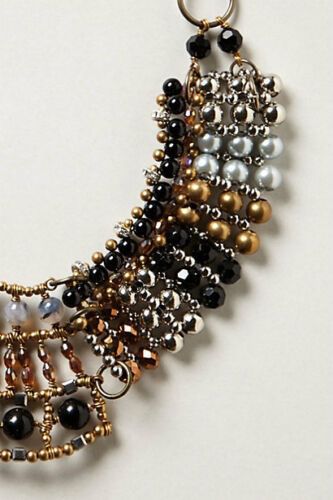 Anthropologie Batik Beaded Collar Necklace Boho Bohemian Jewelry 