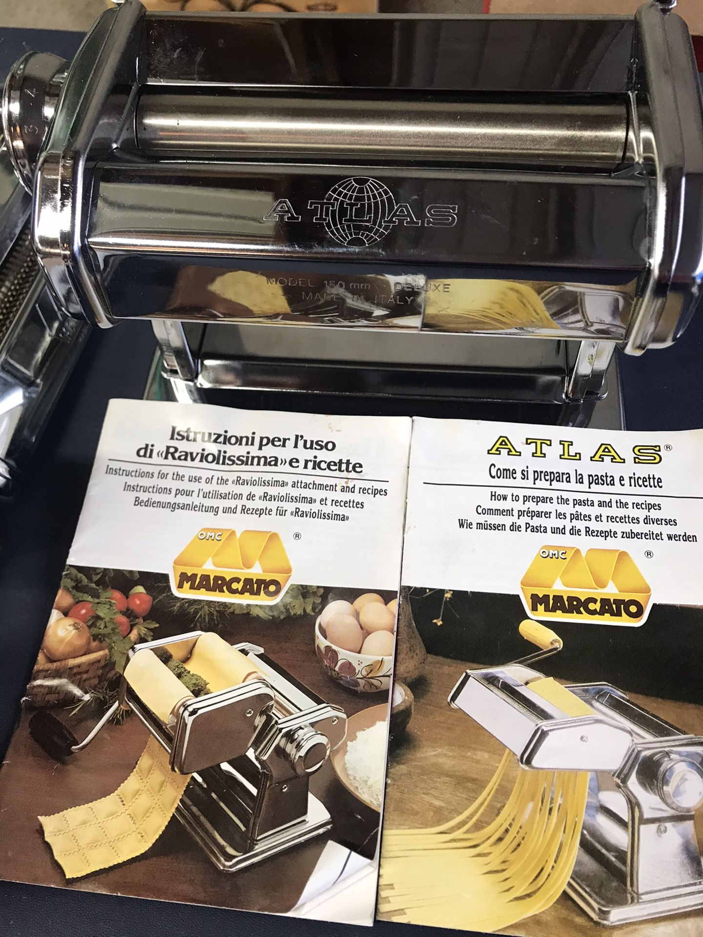 Marcato Pasta Cutter Atlas 150 w/ 3 attachments