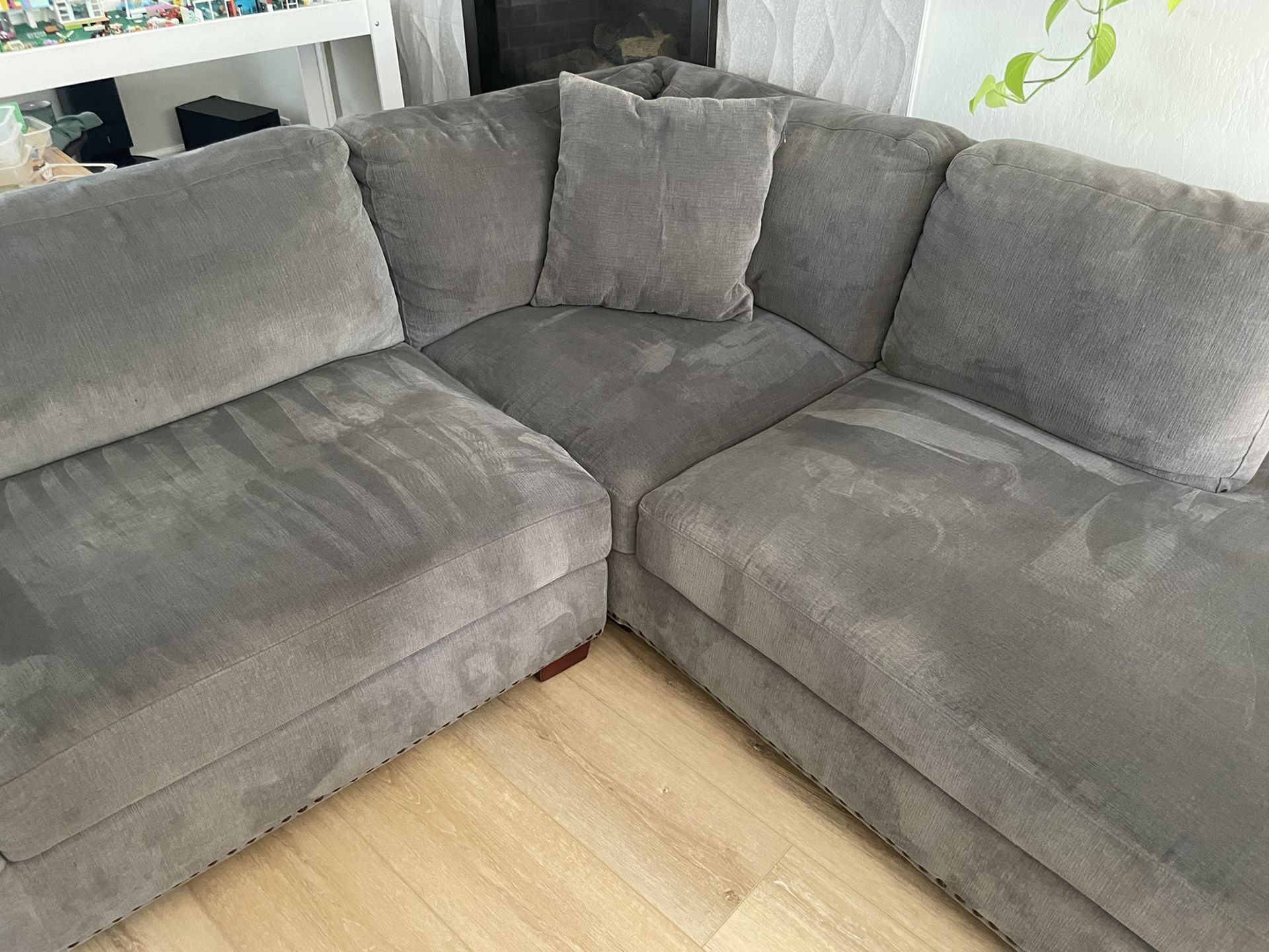 Costco Microfiber Grey Sectional With Ottoman