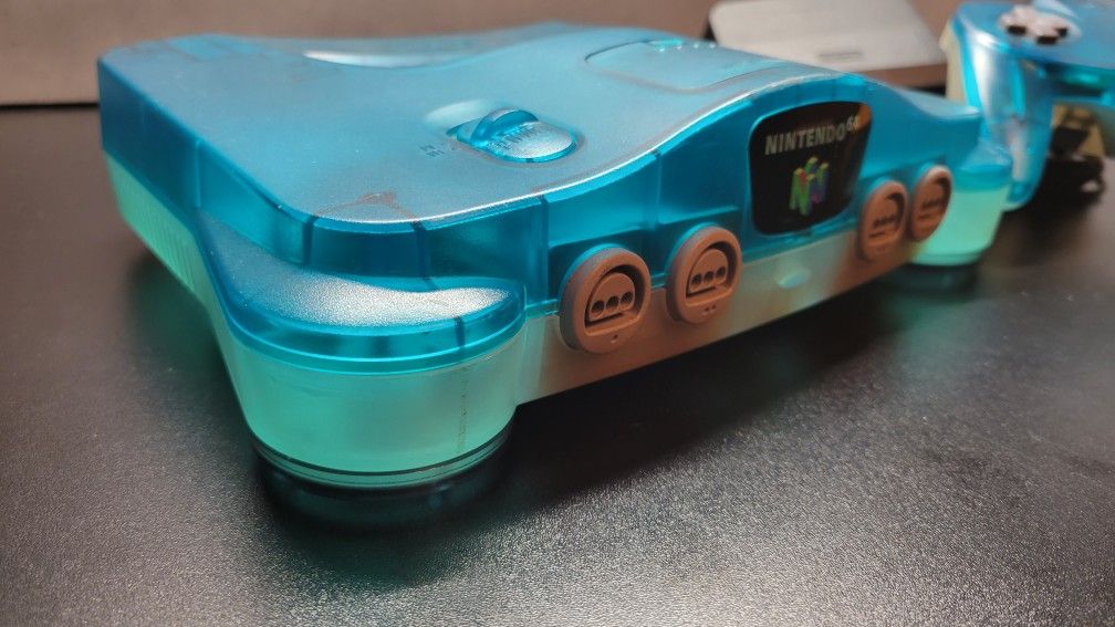 Nintendo 64 Ice Blue N64 Console w/ Paper Mario Kirby Mario Party - Complete & Excellent