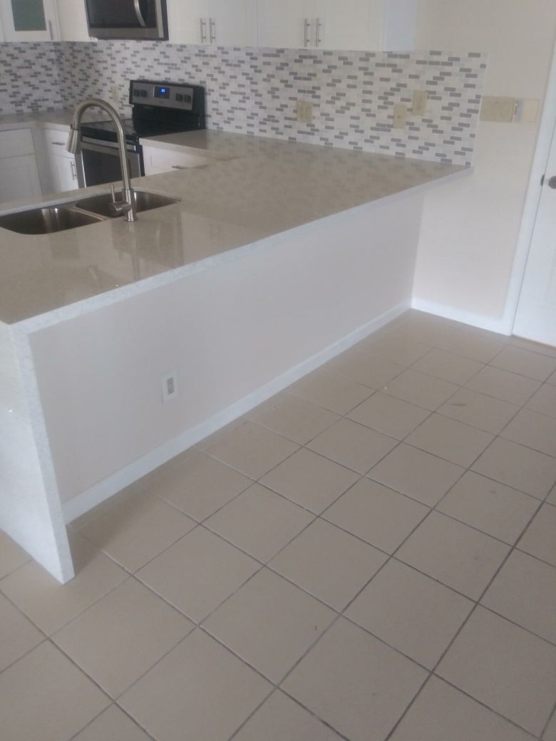 Solid wood kitchen complete with quartz