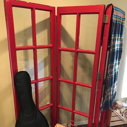 Antique Red Windows/ Room Divider Thumbnail