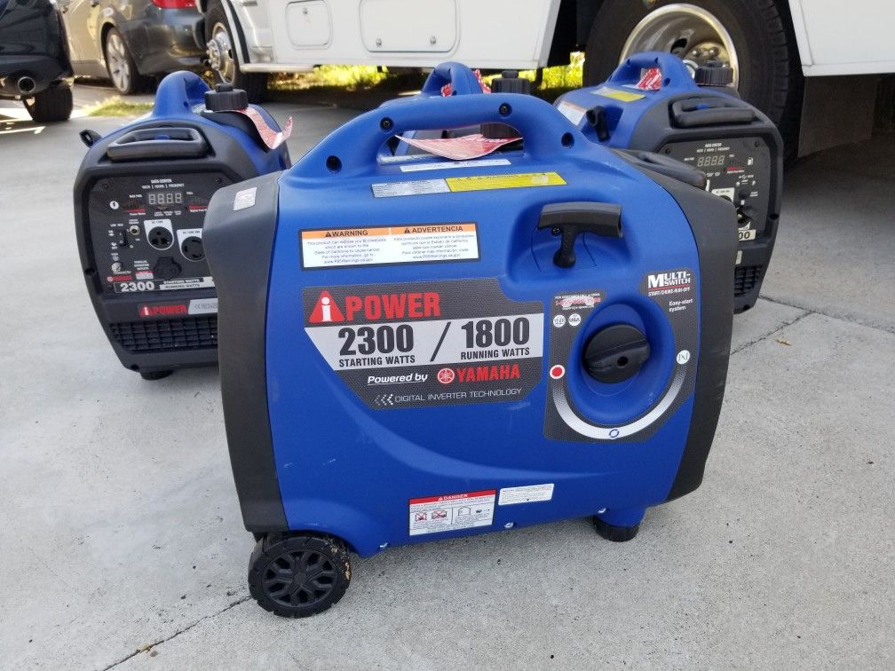 GENERATOR INVERTER YAMAHA POWERED SC2300I SILENT 2 wheels and telescoping stainless steel handle TESTED STARTS FIRST PULL