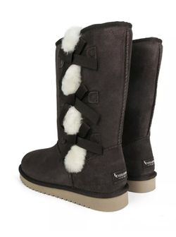 UGGs  Koolaburra - Victoria Tall Suede Fur Boots Stone Gray Women Sz8 New In Box Thumbnail