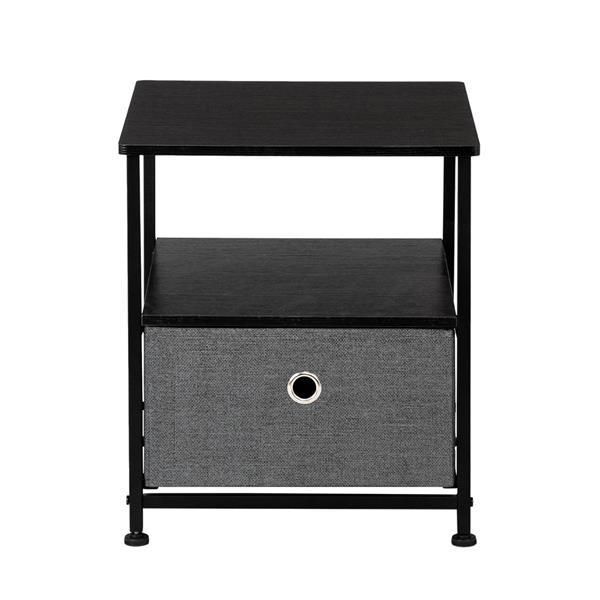 Nightstand 1-Drawer Shelf Storage- Bedside Furniture & Accent End Table Chest For Home, Bedroom, Office, College Dorm,
