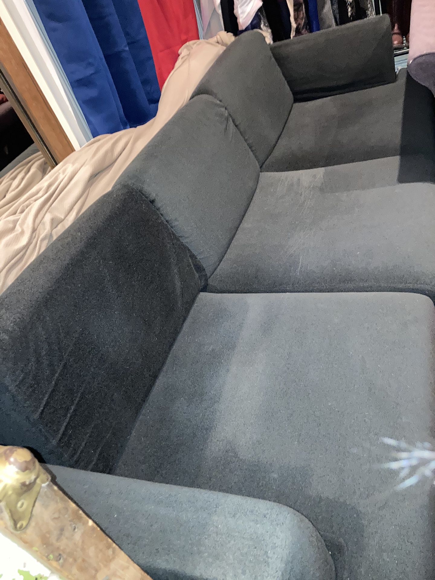 Navy Blue Microfiber Couch