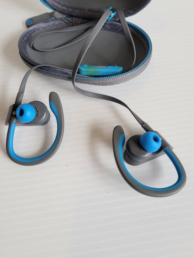 Beats by Dr. Dre Powerbeats 2 Ear-Hook Wireless Headphones - Grey &  Blue