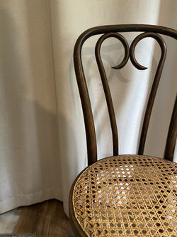 Pair of Vintage Bentwood Chairs with Cane Seats Thumbnail