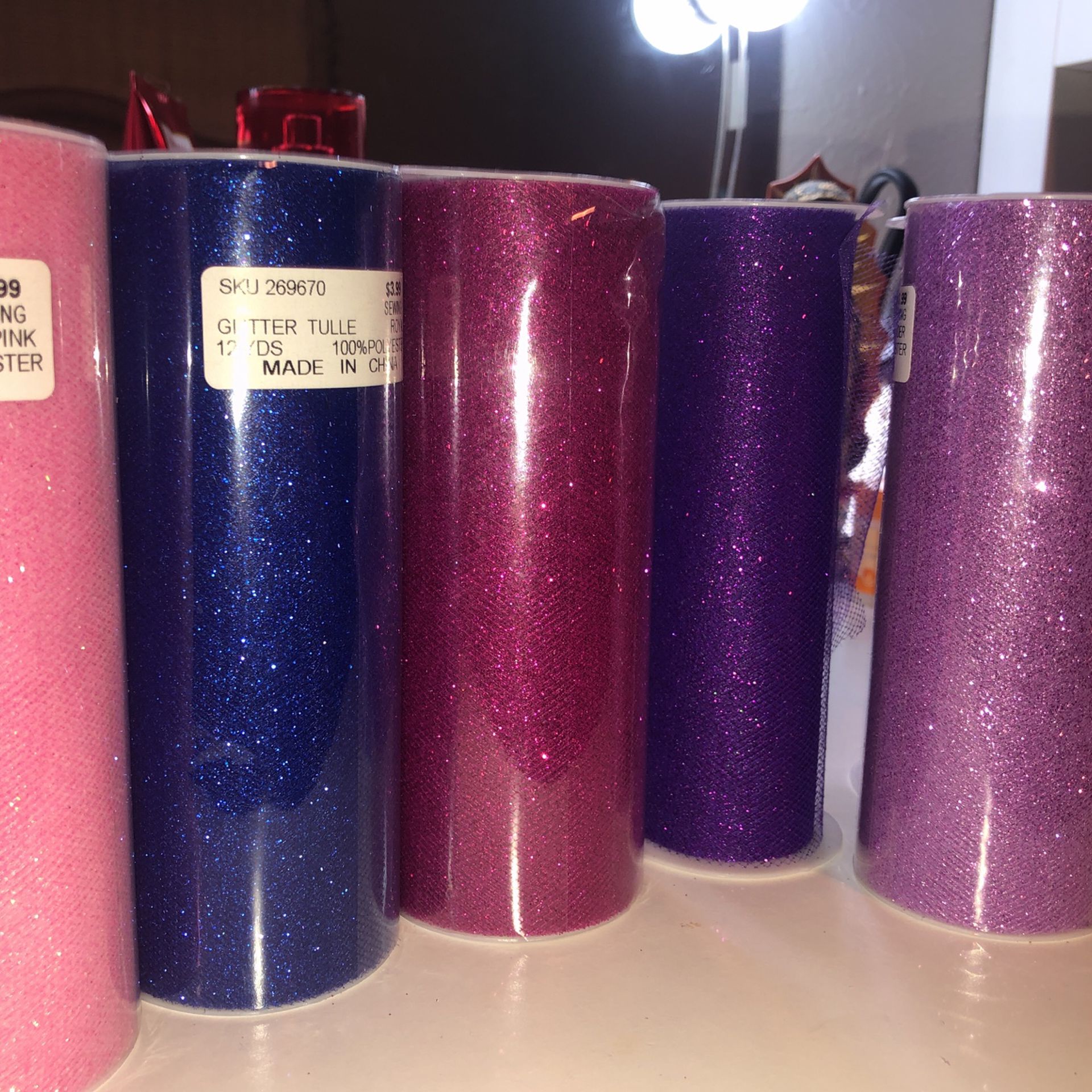 Sewing Glitter Tulle 100% Polyester