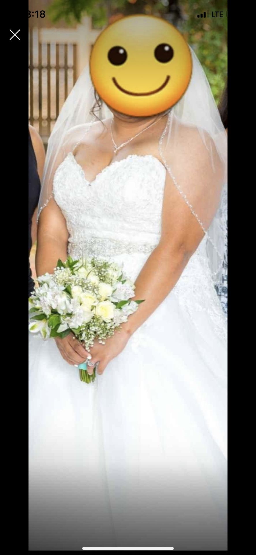 Used Rebecca Ingram corset back wedding dress size 20.
