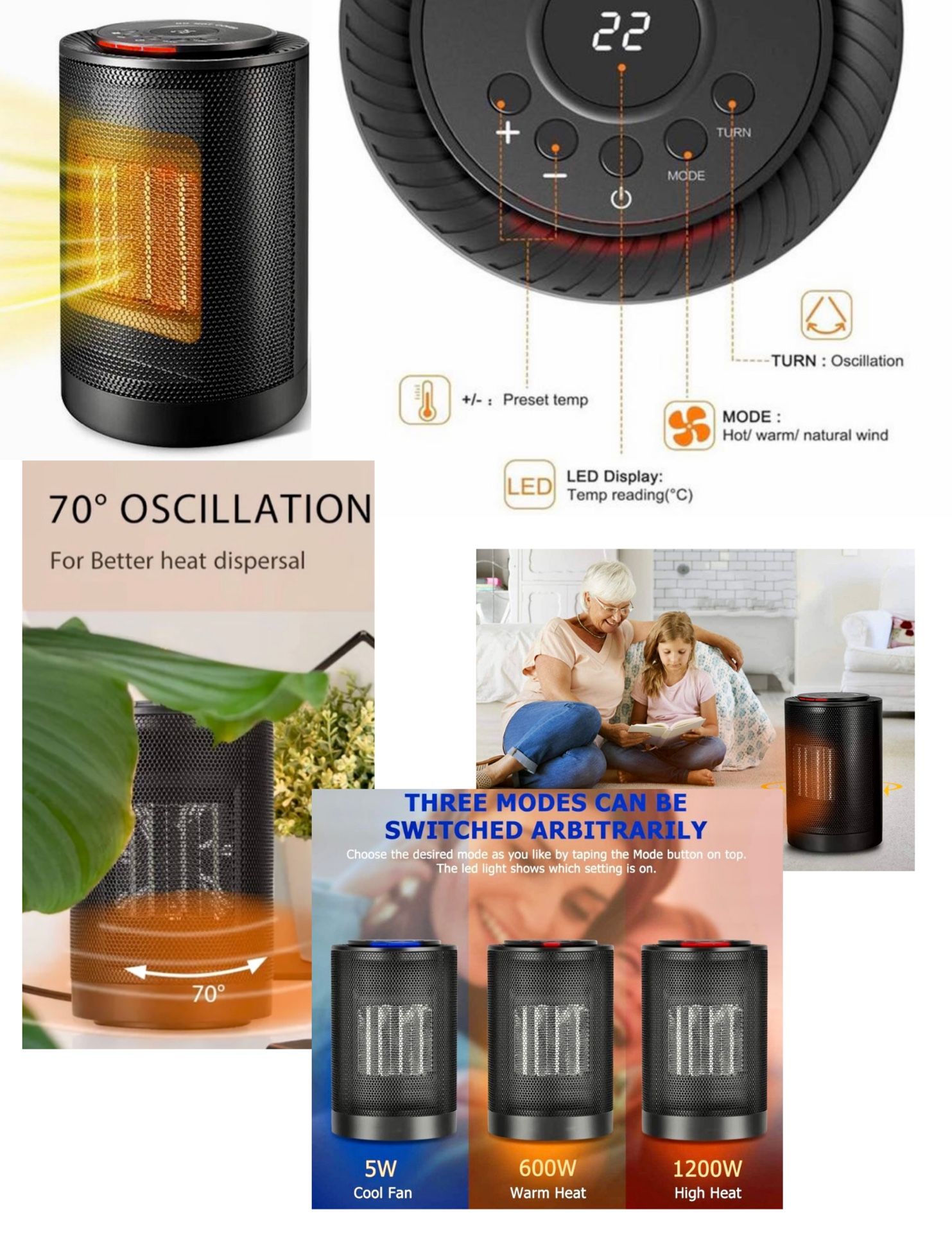 Brand New Black Electric Portable Space Heater