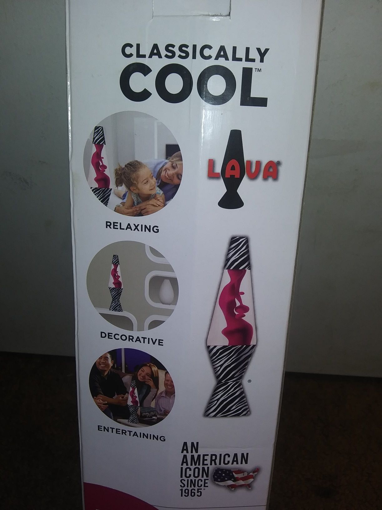 14.5" Lava Lamp w Zebra Print Base