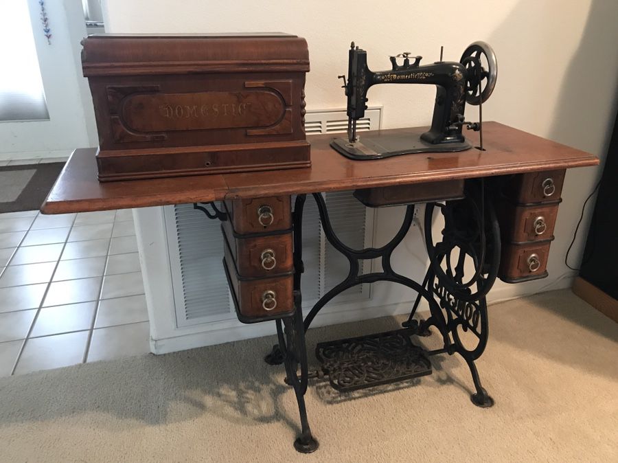 Antique Domestic treadle sewing machine table