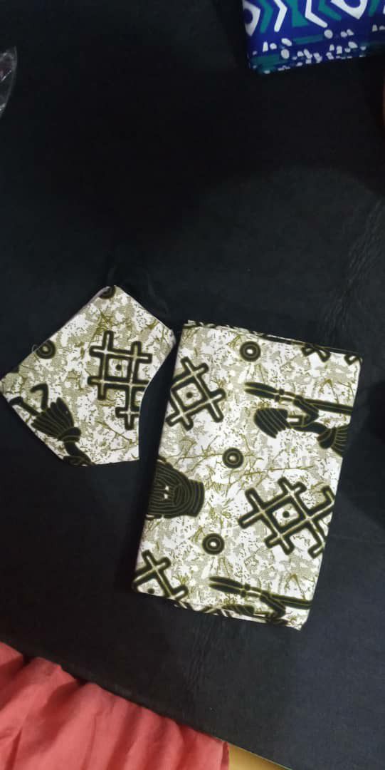 African print headwrap and face masks set